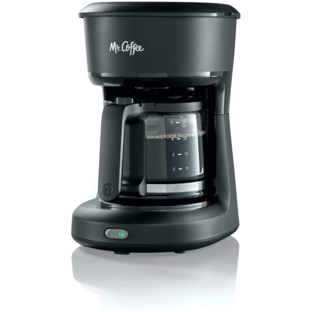 Mr. Coffee 5 Cup Drip Coffee Maker Glass Carafe Auto Pause Black Mini Brew New